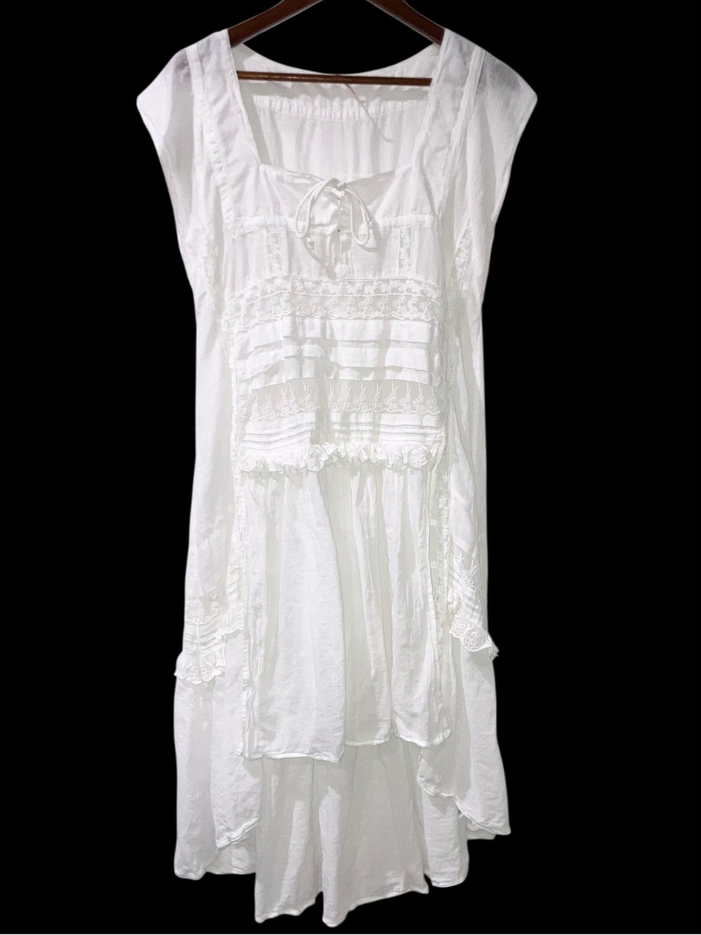 Free People Tied To You Maxi Top Dress Beach Cover Up Boho Ethereal White Sz XS - Picture 7 of 12